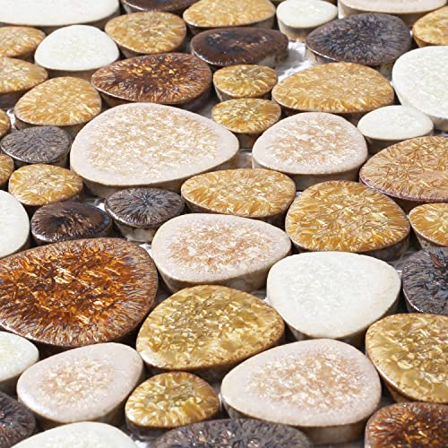 Yellowstone Matte Pebbles Mosaic Shower Floor Tile
