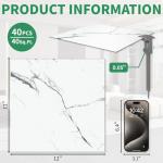 40-Pack Peel & Stick White Vein Marble Tiles