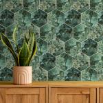 Hexagon Peel and Stick Faux Marble Wall Tile