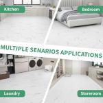 40-Pack Peel & Stick White Vein Marble Tiles