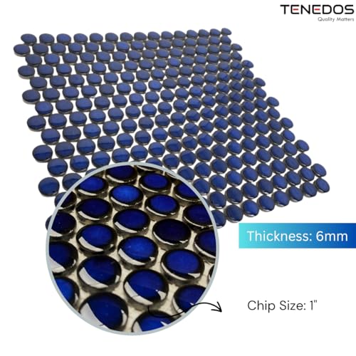 Penny Blue Eye Porcelain Mosaic Floor Tile