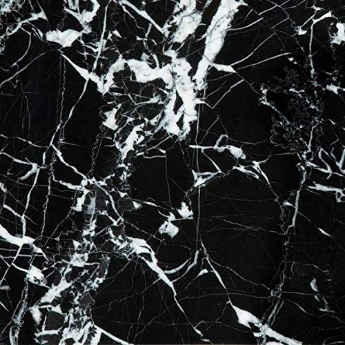 Polished Black Marble Tile with White Veins