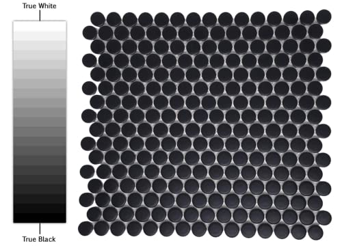 Black Matte Penny Round Porcelain Mosaic Tile