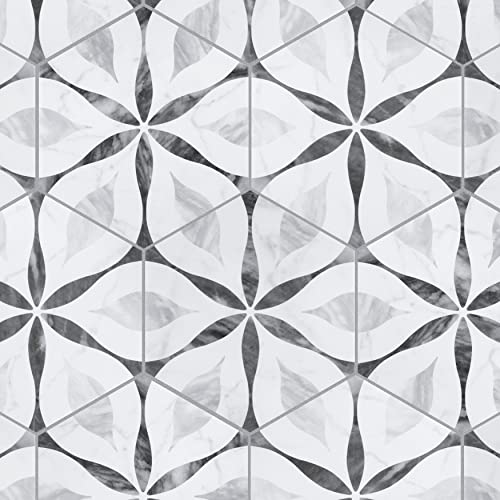 Classico Bardiglio Hex Flower Porcelain Tile 7"x8