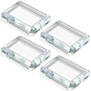 4 Pack Rectangular Clear Glass Tiles for Crafts
