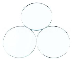 CleverDelights 3" Round Clear Glass Tiles - 5 Pack