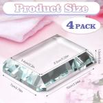 4 Pack Rectangular Clear Glass Tiles for Crafts