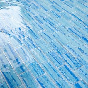 Light Blue Glass Mosaic Tile for Showers