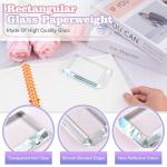 4 Pack Rectangular Clear Glass Tiles for Crafts