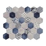 Green Hexagon Glass Mosaic Tiles for Shower