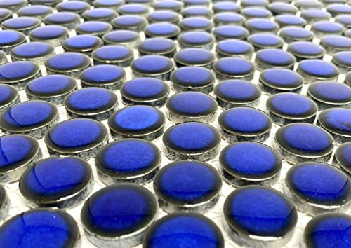 Penny Blue Eye Porcelain Mosaic Floor Tile
