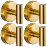 Brushed Gold Suction Hooks for Shower Towel Storage