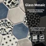 Green Hexagon Glass Mosaic Tiles for Shower