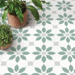 Peel and Stick Aqua Blue Vinyl Floor Tiles