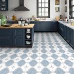 Blue Terrazzo Peel & Stick Vinyl Floor Tiles 20 Pack