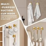Brushed Gold Suction Hooks for Shower Towel Storage