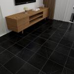 Black Peel and Stick Vinyl Shower Floor Tiles