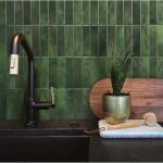 Peel and Stick 3D Green Shower Floor Tiles