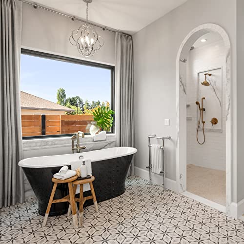 Classico Bardiglio Hex Flower Porcelain Tile 7"x8