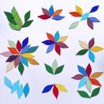 Assorted Color Mosaic Glass Petals and Leaves Tiles