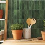 Peel and Stick 3D Green Shower Floor Tiles