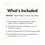 MEXTILES - Broken Mexican Talavera Tiles Handmade Mix Designs 10 Pounds