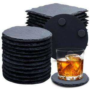 Black Slate Coaster Set - 24 Piece Bulk Pack