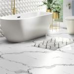 Matte Grey White Marble Peel and Stick Tiles