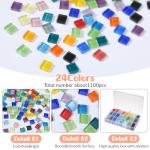 1100 Pcs Colorful Glass Mosaic Tiles for Crafts