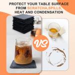 Black Slate Coaster Set - 24 Piece Bulk Pack