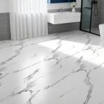 Matte Grey White Marble Peel and Stick Tiles