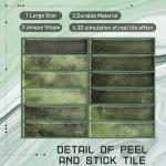 Peel and Stick Green Marble Backsplash Tiles