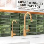 Peel and Stick Green Marble Backsplash Tiles