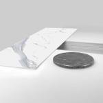 Peel and Stick White Marble Shower Floor Tiles