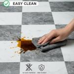 Peel and Stick Vinyl Flooring Roll– Modern Minimalist Style Self Adhesive Flooring Tiles for Bathroom & Laundry – Matte Finish Peel and Stick Vinyl Flooring with Seamless Grain Match, Fade-Proof