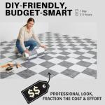 Peel and Stick Vinyl Flooring Roll– Modern Minimalist Style Self Adhesive Flooring Tiles for Bathroom & Laundry – Matte Finish Peel and Stick Vinyl Flooring with Seamless Grain Match, Fade-Proof