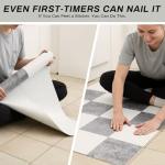 Peel and Stick Vinyl Flooring Roll– Modern Minimalist Style Self Adhesive Flooring Tiles for Bathroom & Laundry – Matte Finish Peel and Stick Vinyl Flooring with Seamless Grain Match, Fade-Proof