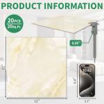 20-Pack Peel and Stick Floor Tiles Vinyl Floor 12 x 12 inch Self Adhesive Waterproof Flooring Planks DIY for Bathroom, Kitchen, Living Room, RV, Cover 20 Sq. Ft, Polish Beige Marble