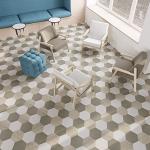 Luxury Vinyl Floor Tiles by Lucida Surfaces | Glue Down Adhesive Flooring | 25 Wood Look Hexagon Shaped Tiles | MosaiCore | 12.25 Sq. Feet