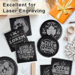 36 PCS Glossy Black Slate Coasters for Laser Engraving, MAPRIAL 2026 Upgrade 4 Inch 18 PCS Square, 18P Round Stone Drinks Coaster Bulk, Laser Blanks Material for Engraver, DIY, Gifts, Wedding