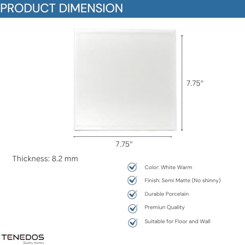 Matte White 8x8 Subway Porcelain Floor Tile