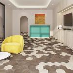 Luxury Vinyl Floor Tiles by Lucida Surfaces | Glue Down Adhesive Flooring | 25 Wood Look Hexagon Shaped Tiles | MosaiCore | 12.25 Sq. Feet