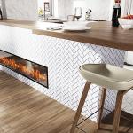 Wallercity Brick White Peel and Stick Backsplash Tile Stickers for Kitchen Marble Wall Tiles 12''x12'' Herringbone Vinyl Self Adhesive Subway Tiles for Backsplashes Waterproof Stick on Tile 10-Sheets