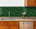 Tiwoos Thick Green Peel and Stick Tile Backsplash 12"x12" Self Adhesive Wall Marble Tiles for Kitchen (10-Sheet,Green)