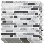 Art3d 10-Sheet Heavy-Duty Peel and Stick Backsplash, Waterproof Wall Tiles Stick on Kitchen Backsplash Living Space, Carrara Grey