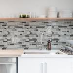 Art3d 10-Sheet Heavy-Duty Peel and Stick Backsplash, Waterproof Wall Tiles Stick on Kitchen Backsplash Living Space, Carrara Grey
