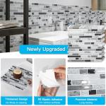 Art3d 10-Sheet Heavy-Duty Peel and Stick Backsplash, Waterproof Wall Tiles Stick on Kitchen Backsplash Living Space, Carrara Grey