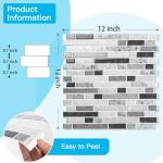Art3d 10-Sheet Heavy-Duty Peel and Stick Backsplash, Waterproof Wall Tiles Stick on Kitchen Backsplash Living Space, Carrara Grey