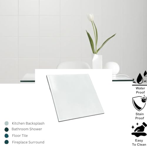 Matte White 8x8 Subway Porcelain Floor Tile
