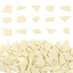 Youway Style Glass Mosaic Tiles for Crafts Bulk,200g Cream Broken Glass Pieces for DIY Spring Mosaic Art Decor,Garden Mosaic Supplies